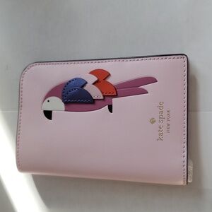 Kate Spade Pink and Purple Bird Passbook Holder.